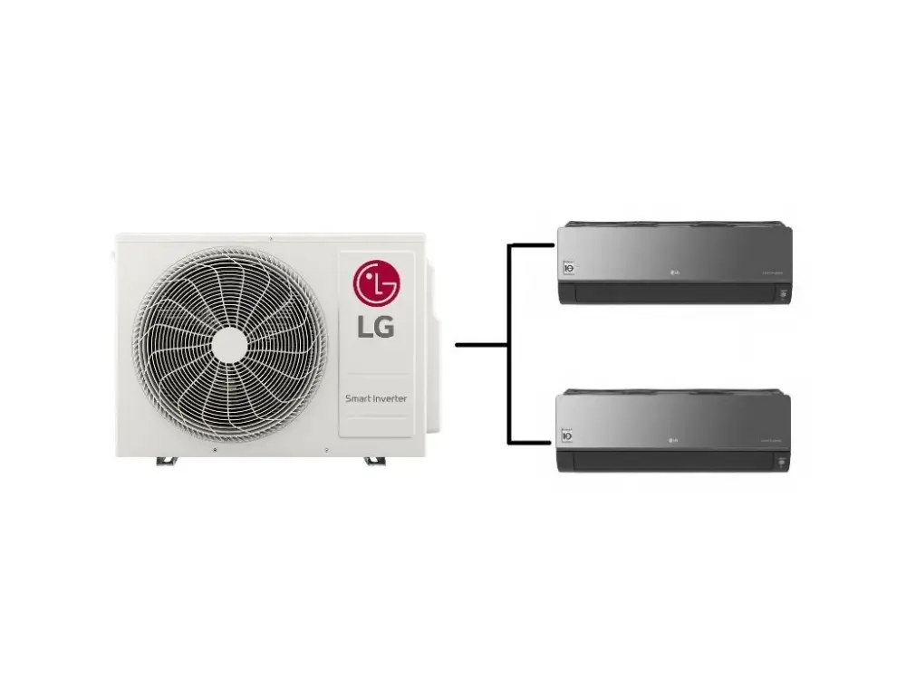 Klimatizace Multisplit LG Artcool Mirror 1+2 (2,5kW + 3,5kW)R32 včetně montáže Bezpečná Platba
