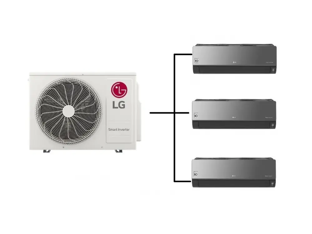 Klimatizace Multisplit LG Artcool Mirror 1+3 (2,5kW + 2,5kW + 3,5kW)R32 včetně montáže Nejlepší Cena