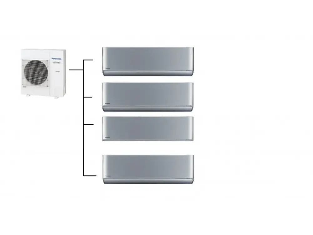 Klimatizace Panasonic Etherea silver 1+4 (2kW + 2kW + 2kW + 2kW) Multi-split R32 včetně montáže Rychlé Dodání