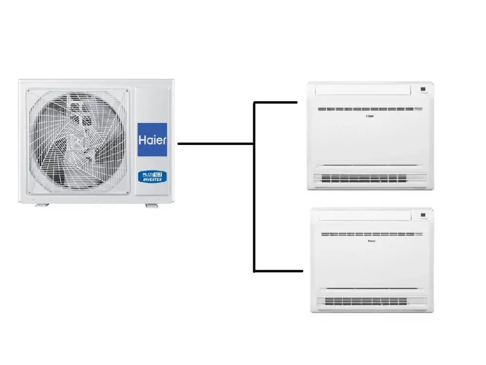Klimatizace Haier parapetní 1+2 (2,5kW + 2,5kW) Multi-split R32 Originální