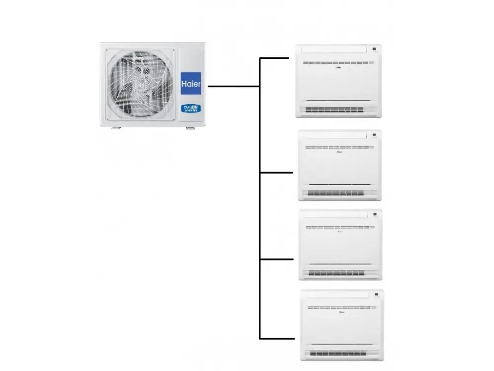 Klimatizace Haier parapetní 1+4 (2,5kW + 2,5kW 2,5kW + 2,5kW) Multi-split R32 včetně montáže Sezónní Sleva