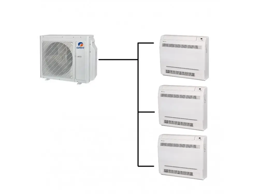 Parapetní Klimatizace Gree 1+3 (2,7kW + 2,7kW + 2,7kW) Multi-split R32 Nízká Cena