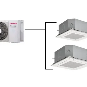 Kazetová Klimatizace Toshiba 1+2 (2,7kW + 2,7kW) Multi-split R32 Ověřený