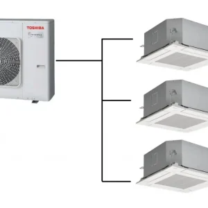 Kazetová Klimatizace Toshiba 1+3 (2,7kW + 2,7kW + 2,7kW) Multi-split R32 včetně montáže Odeslání Ihned
