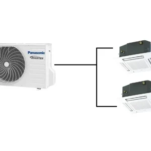 Výprodej Kazetová Klimatizace Panasonic 1+2 (2kW + 2kW) Multi-split R32