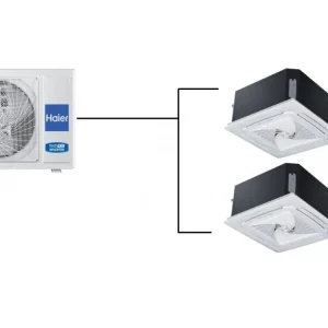Výprodej Kazetová Klimatizace Haier AB25 1+2 (2,5kW + 2,5kW) Multi-split R32 včetně montáže