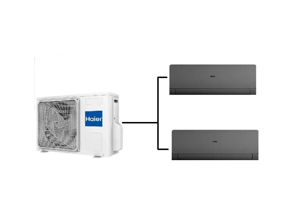 Klimatizace Haier Flexis plus černá 1+2(3,5kW + 3,5kW) Multi-split R32 včetně montáže Rychlé Dodání
