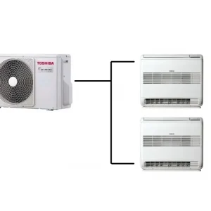 Vysoce Kvalitní Parapetní Klimatizace Toshiba Suzumi 1+2 (2,5kW + 2,5kW) Multi-split R32 včetně montáže