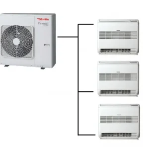 Parapetní Klimatizace Toshiba Suzumi 1+3 (2,5kW + 2,5kW + 2,5kW) Multi-split R32 včetně montáže Jen Po Omezenou Doba