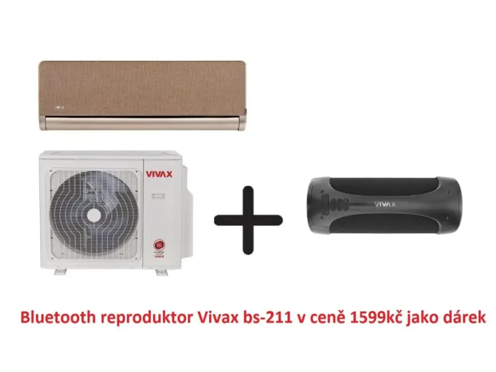 Klimatizace Vivax design H+ gold 1+1 3,5kW R32 včetně montáže+dárek zdarma Jen Po Omezenou Doba
