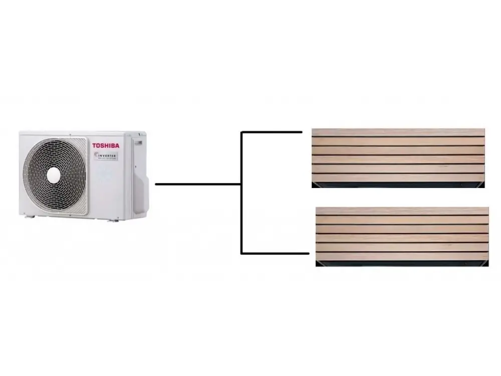 Vrácení Zdarma Klimatizace Toshiba Daiseikai 10 Wood 1+2 (2,5kW + 3,5kW) Multi-split R32 včetně montáže