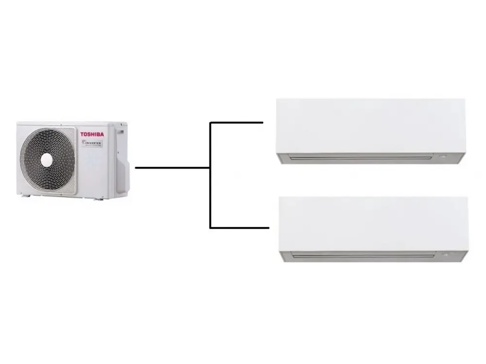 Speciální Cena Klimatizace Toshiba Daiseikai 10 White 1+2 ( 2,5kW + 3,5kW ) Multi-split R32
