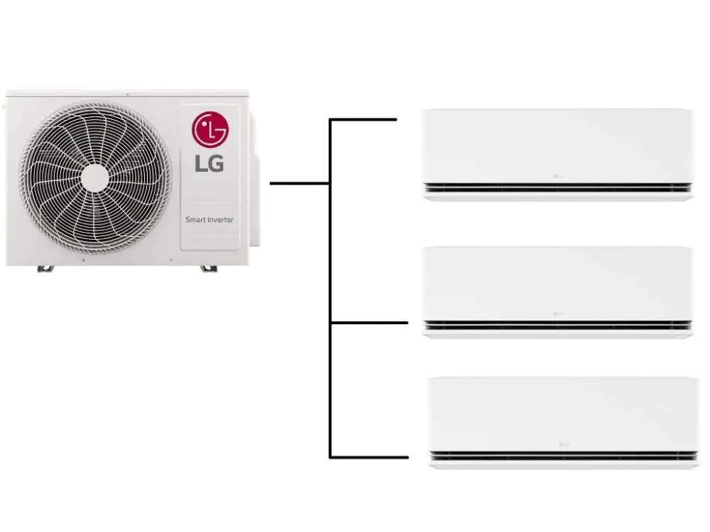 Koupit Online Klimatizace LG AI Air Premium 1+3 ( 2,5kW + 2,5kW + 3,5kW ) Multisplit R32 včetně montáže
