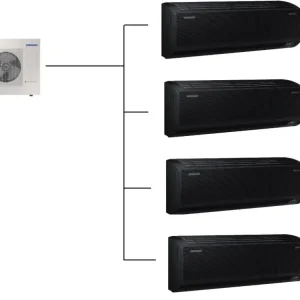 Cenová Bomba Klimatizace Samsung Wind Free Avant Black S2 1+4 ( 2kW + 2kW + 2,5kW + 2,5kW ) Multi-split R32 včetně montáže