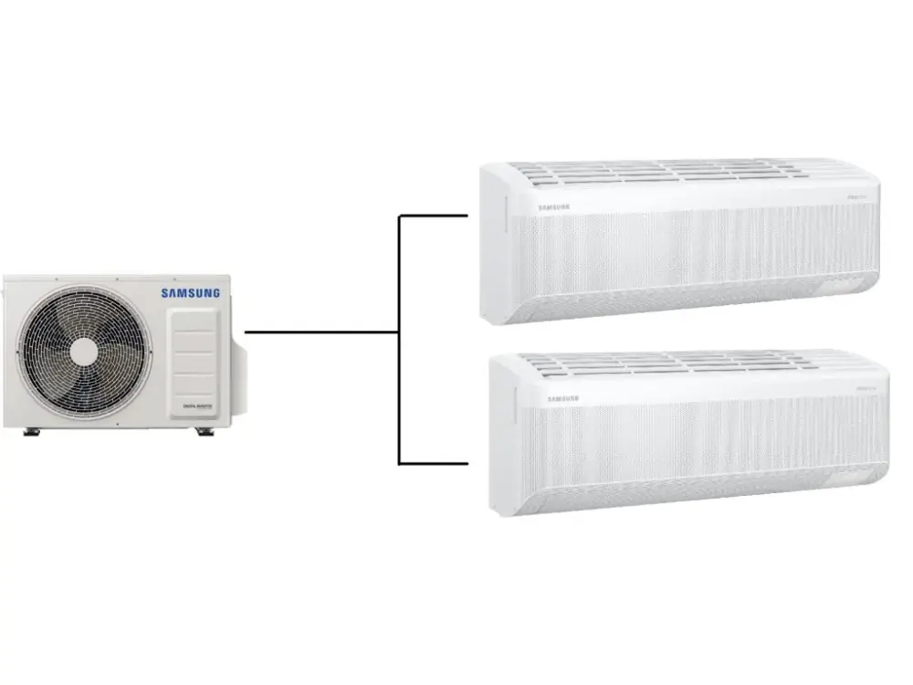 Klimatizace Samsung Wind Free Avant S2 1+2 ( 2,5kW + 2,5kW ) Multi-split R32 včetně montáže Jen Po Omezenou Doba