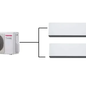 Aktuální Klimatizace Toshiba Shorai Curve white 1+2 ( 2,5kW + 3,5kW) Multi-split R32 včetně montáže