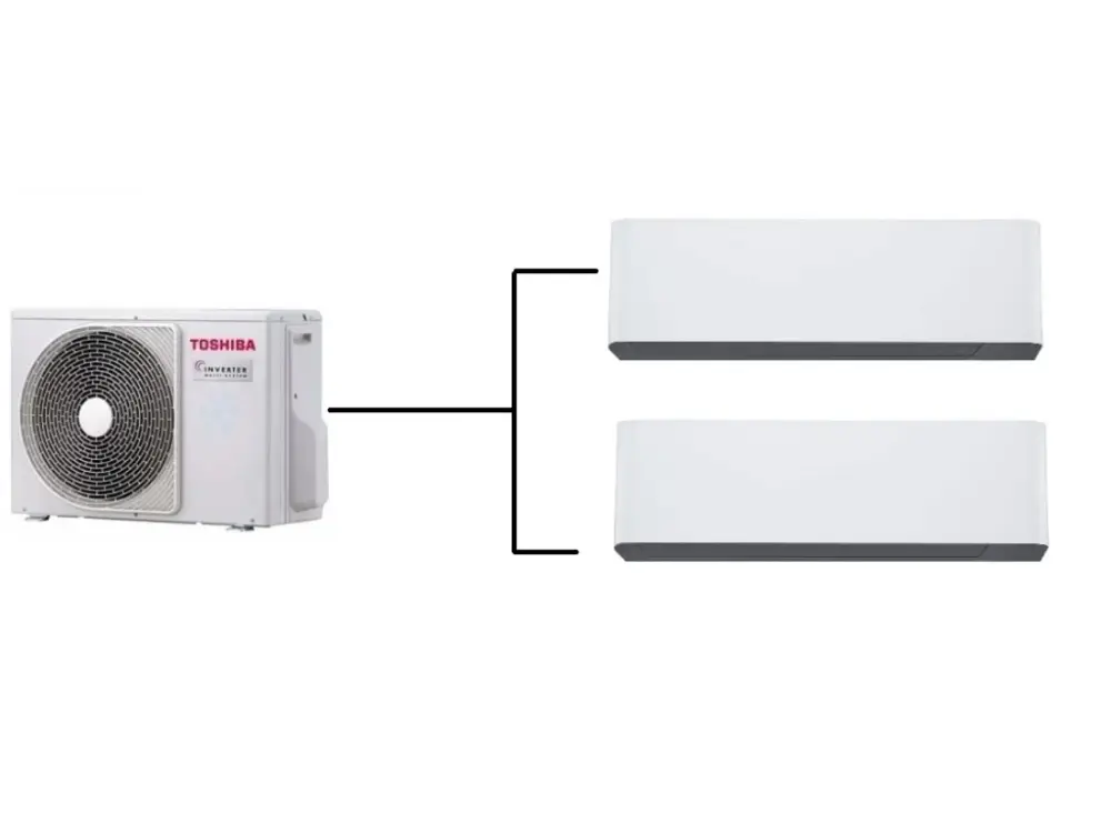 Aktuální Klimatizace Toshiba Shorai Curve white 1+2 ( 2,5kW + 3,5kW) Multi-split R32 včetně montáže