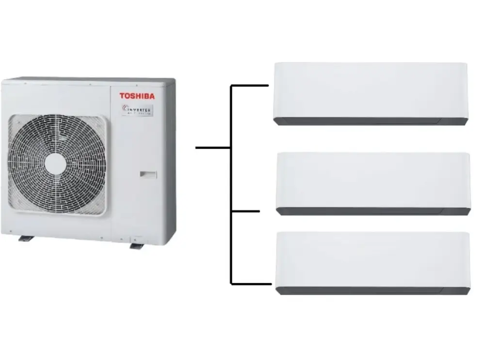 Klimatizace Toshiba Shorai Curve white 1+3 ( 2,5kW + 2,5kW + 3,5kW ) Multi-split R32 včetně montáže Hit Sezóny