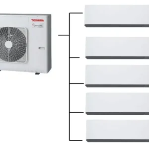 Klimatizace Toshiba Shorai Curve white 1+5 ( 2,5kW + 2,5kW + 2,5kW + 2,5kW + 2,5kW ) Multi-split R32 včetně montáže Koupit Online