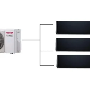 Klimatizace Toshiba Shorai Curve black 1+3 ( 2,5kW + 2,5kW + 3,5kW ) Multi-split R32 včetně montáže Sezónní Sleva