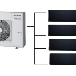 Klimatizace Toshiba Shorai Curve black 1+4 ( 2,5kW + 2,5kW + 2,5kW + 2,5kW ) Multi-split R32 včetně montáže Nejprodávanější