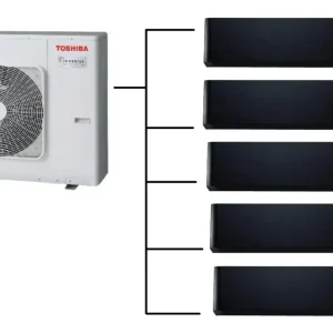 Bezpečná Platba Klimatizace Toshiba Shorai Curve black 1+5 ( 2,5kW + 2,5kW + 2,5kW + 2,5kW + 2,5kW ) Multi-split R32 včetně montáže