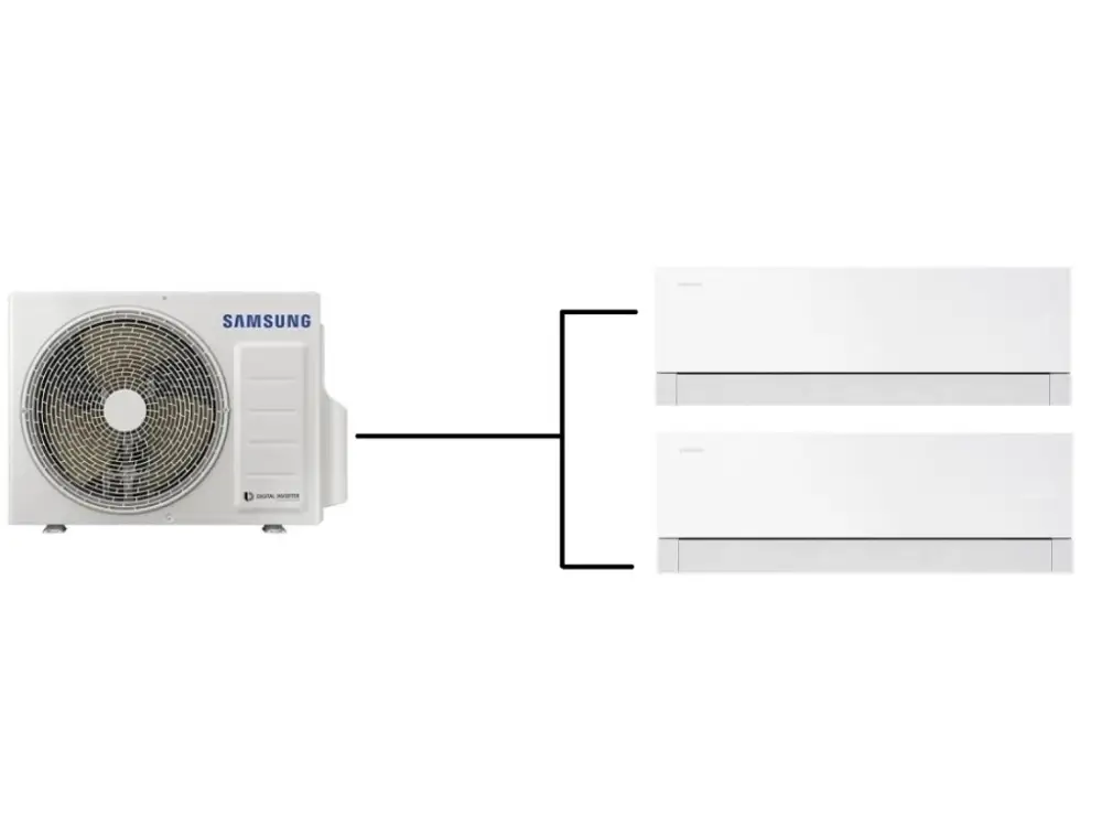 Pouze Dnes Klimatizace Samsung Wind Free Premiere 1+2 ( 2,5kW + 3,5kW ) Multi-split R32 včetně montáže