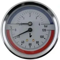 Termomanometr 81mm 0-6 bar,0-120°C, zadní vývod 1/2" Bezpečná Platba
