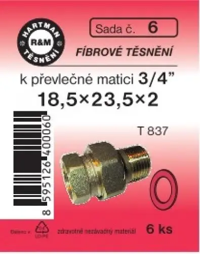Hartman Sada č. 6: sada fíbr.těs.matky - 3/4"-18.5x23.5x2 - 6x1099 Dokud Zásoby Vydrží