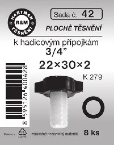 Hartman Sada č.42: sada - pryž.těs.hadic.sp.- 3/4" - 22x30x2 - 8x4446 Nízká Cena