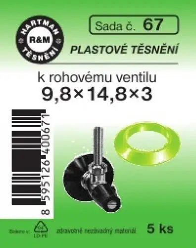 Nejlepší Volba Hartman Sada č.67: sada plast.těs. roháčku T 65 - 9.8x14.8x3 - 5x6010