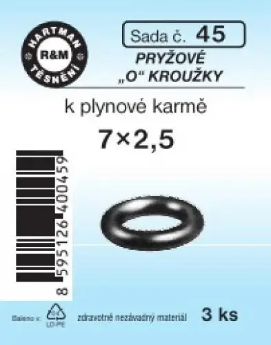 Ověřený Hartman Sada č.45: sada "O" kr. k plyn.karmě - 7x2.5 - 3x5022