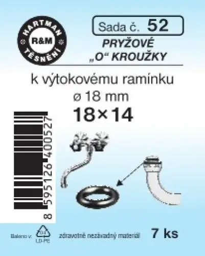 Super Cena Hartman Sada č.52: sada "O" kr.k výtok. raménku - 18x14 - 7x5006