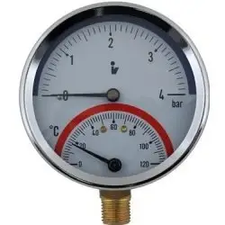 Časově Omezené Termomanometr 81 mm 0-6 bar,0-120°C, spodní vývod 1/2"
