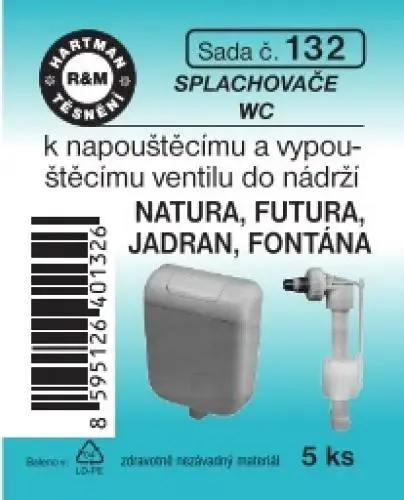 Hartman Sada č. 132: sada k nap. a vyp.ventilu WC - NATURA, FUTURA, ... Víkendová Akce