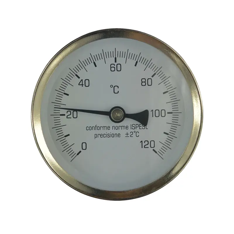 Teploměr DN 80, 0-120°C, zad.výv. 1/2",jím.100 mm Značkový