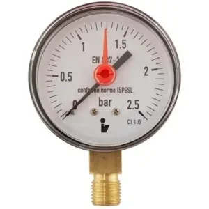 Cenový Hit Manometr - tlakoměr 63mm 1/4" Radiál - spodní vývod 0-2,5 bar