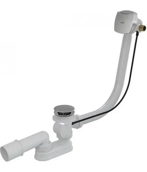 ALCAPLAST Sifon vanový automatický chrom s napouštěním přepadem60cm Ověřený
