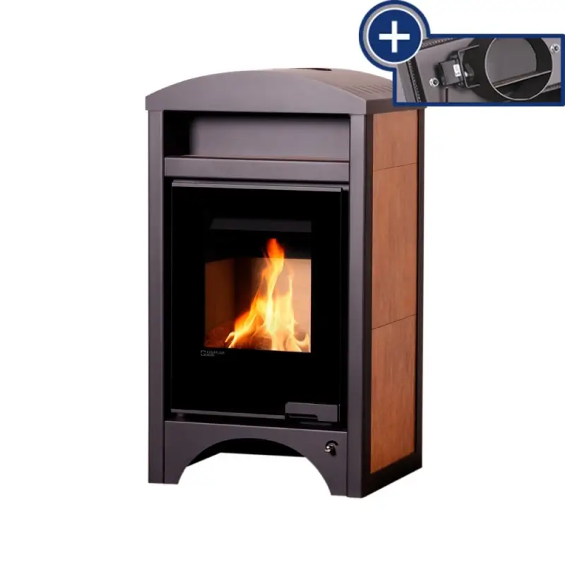 Expresní Doručení HS Flamingo Krbová kamna AQUAFLAM VARIO ® BARMA 11/5kW dlažba Ořech, elektronická regulace