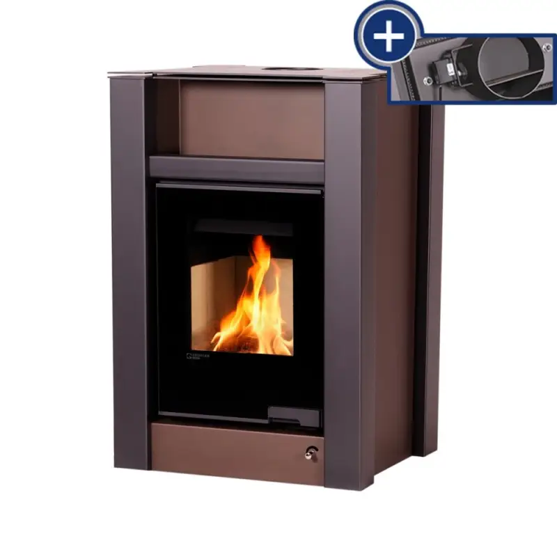 HS Flamingo Krbová kamna AQUAFLAM VARIO ® LEND 11/5kW hnědá - sametová, elektronická regulace Jen Po Omezenou Doba