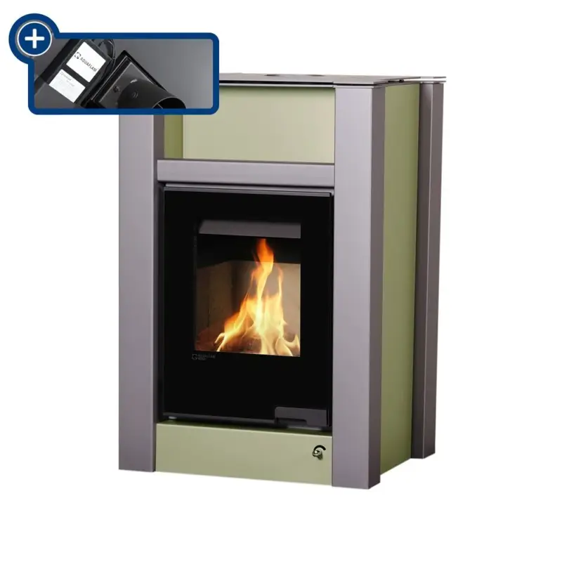 HS Flamingo Krbová kamna AQUAFLAM VARIO ® LEND 11/7kW olivová, elektronická regulace Nejlepší Cena
