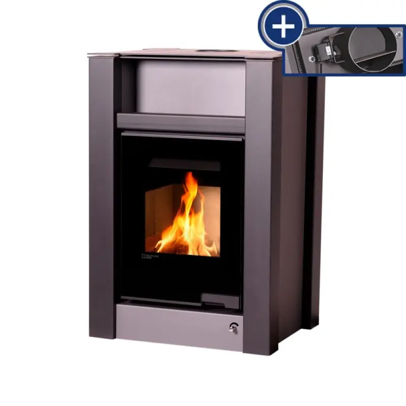 Zlevněný HS Flamingo Krbová kamna AQUAFLAM VARIO ® LEND 11/7kW šedá, elektronická regulace