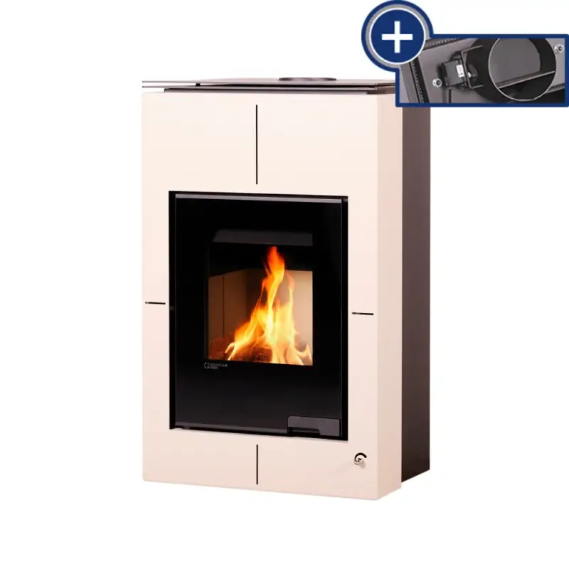 Bezpečná Platba HS Flamingo Krbová kamna AQUAFLAM VARIO ® SAPORO 11/7kW krémová, elektronická regulace
