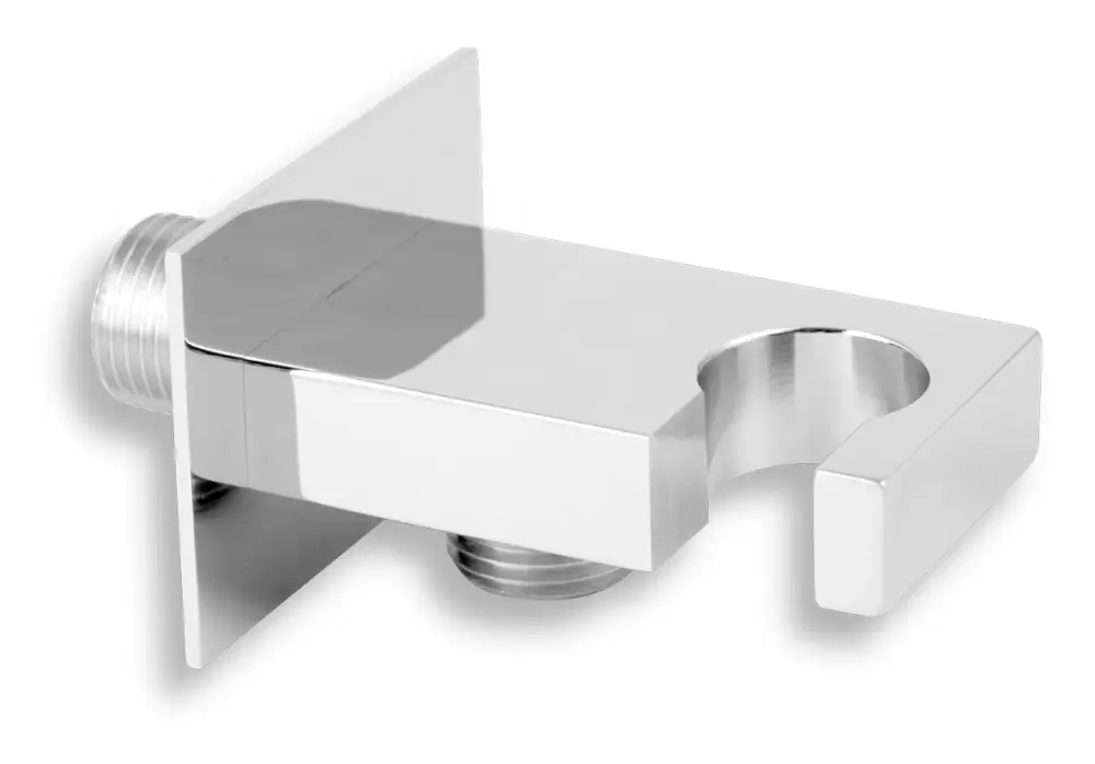 NOVASERVIS Stěnový vývod hranatý s držákem sprchy 1/2", chrom - D/KVADRO,0 Zlevněný