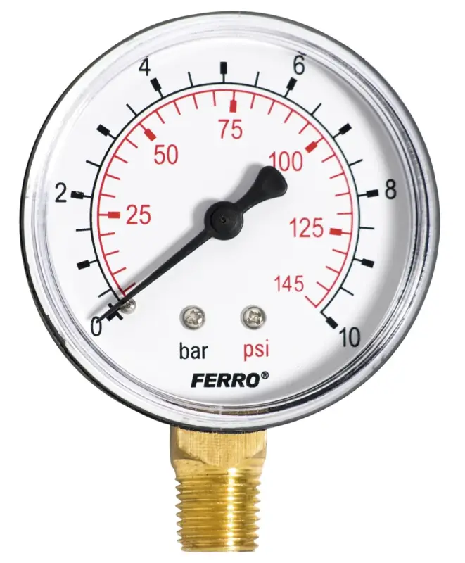 Cenová Bomba Manometr - tlakoměr 63mm 1/4" Radiál - spodní vývod 0-10 bar