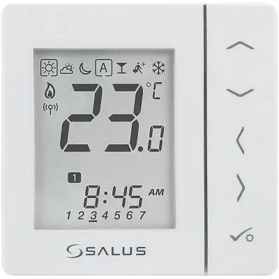 Hit Sezóny SALUS Bezdrátový digitální pokojový termostat 4v1 - bílý VS10WRF, Systém SMART HOME