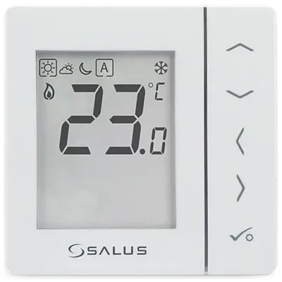 SALUS Digitální manuální termostat 230V - bílý VS35W, Drátové Dokud Zásoby Vydrží