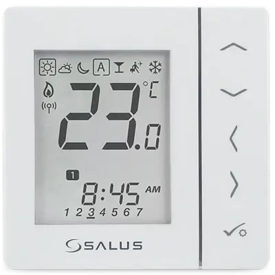 SALUS Bezdrátový digitální pokojový termostat 4v1 - bílý VS20WRF, Systém SMART HOME Finální Výprodej
