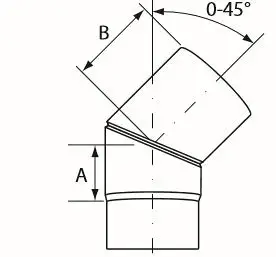 Almeva Koleno 0-45° nastavitelné - ø150 Nová Kolekce