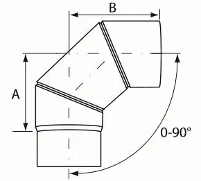 Almeva Koleno 0-90° nastavitelné - ø160 Expresní Doručení